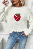 Strawberry Printed Long Sleeved Sweater