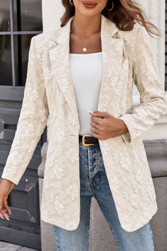 Lace Long Sleeved Slimming Cardigan Suit