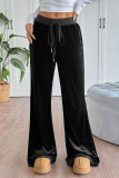 Velvet Elastic High Waisted Flared Pants