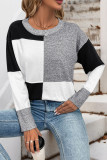 Checkered Printed Long Sleeved Round Neck Sweater