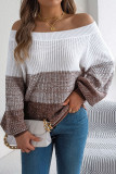 Off Shoulder Lantern Long Sleeve Sweater