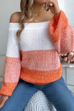 Off Shoulder Lantern Long Sleeve Sweater