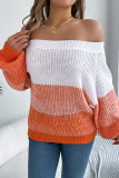 Off Shoulder Lantern Long Sleeve Sweater