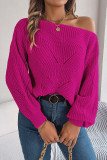 Hollow Off Shoulder Lantern Sleeve Sweater