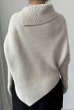 Irregular High Necked Long Sleeved Sweater