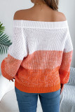 Off Shoulder Lantern Long Sleeve Sweater