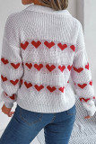 Love Print Lapel Lantern Long Sleeve Sweater