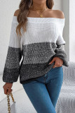 Off Shoulder Lantern Long Sleeve Sweater