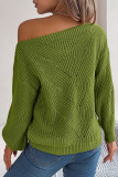 Hollow Off Shoulder Lantern Sleeve Sweater