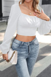 Square Neck Lantern Long Sleeved Shirt