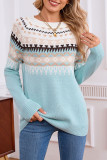 Ethnic Style Printed Long Sleeved Sweater