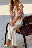 Printed Long Sleeved Zipper Cardigan Jacket