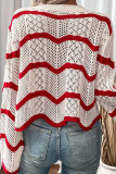 Horn Long Sleeved Hollow Knit Sweater