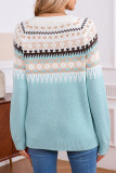 Ethnic Style Printed Long Sleeved Sweater