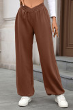 Solid Color Elastic Waisted Loose Pants