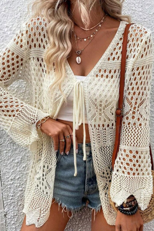 Knitted Hollow Bikini Beach Cover Shirt