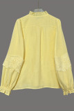 Retro Loose Lace Embroidered Long Sleeved Shirt