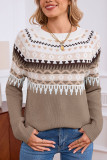Ethnic Style Printed Long Sleeved Sweater