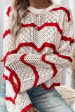Horn Long Sleeved Hollow Knit Sweater