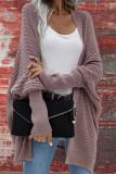 Solid Color Bat Long Sleeve Loose Cardigan
