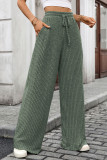 Solid Color Elastic High Waisted Casual Pants