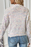 Polka Dot Long Sleeved Button Cardigan Sweater