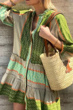 Spring Printed Long Sleeved Dress