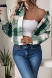 Retro Lapel Plaid Long Sleeved Cardigan Jacket