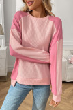Waffle Round Neck Long Sleeved Shirt