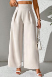 Solid Color High Waisted Suit Wide Leg Pants