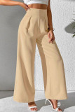 Solid Color High Waisted Suit Wide Leg Pants
