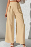 Solid Color High Waisted Suit Wide Leg Pants