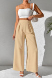 Solid Color High Waisted Suit Wide Leg Pants