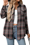 Checkered Printed Long Sleeved Pocket Shirt