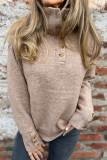 Stand Up Collar Long Sleeved Knitted Sweater