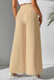 Solid Color High Waisted Suit Wide Leg Pants