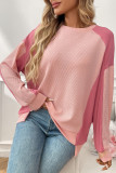 Waffle Round Neck Long Sleeved Shirt