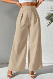 Solid Color High Waisted Suit Wide Leg Pants