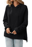 Waffle Solid Color Long Sleeved Hoodie