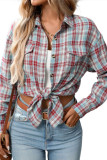 Checkered Printed Long Sleeved Pocket Shirt