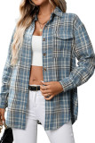 Checkered Printed Long Sleeved Pocket Shirt