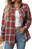 Checkered Printed Long Sleeved Pocket Shirt
