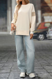 Round Neck Long Sleeved Loose Hoodie