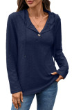 Solid Color Long Sleeved Hollow Hooded Sweatshirt