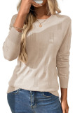 Solid Color Round Neck Long Sleeved Sweater