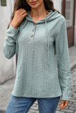 Solid Color Long Sleeved Hollow Hooded Sweatshirt