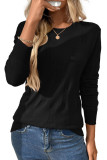 Solid Color Round Neck Long Sleeved Sweater