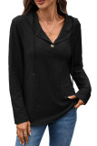 Solid Color Long Sleeved Hollow Hooded Sweatshirt