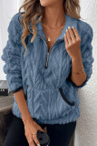 Lamb Wool Short Lapel Long Sleeved Sweatshirt