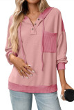 Autumn Winter Pocket Long Sleeved Hooded Sweatshirt